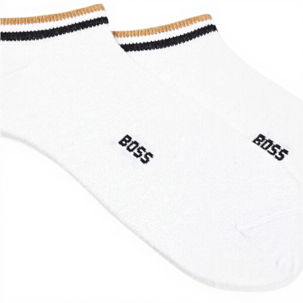 BOSS Calzini Uomo Cotone Stripe Pacco 2 Blu Bianco Nero