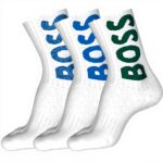 Calzini BOSS Uomo Logo Rib CC Corti Tessuto Qualità