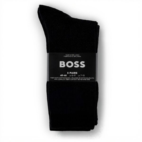 Calze uomo BOSS 5p confortevoli traspiranti nero blu