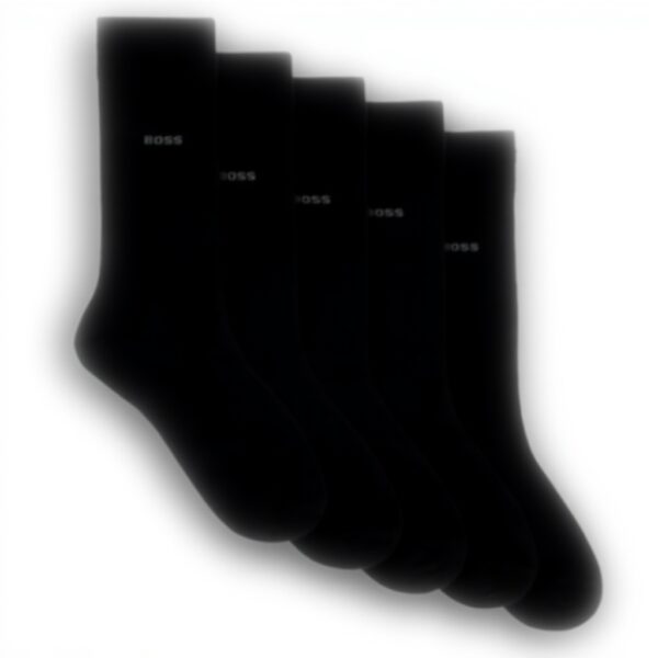 Calze uomo BOSS 5p confortevoli traspiranti nero blu