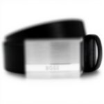 Cintura Uomo BOSS Baxton Nero Puro Piacere Alta Qualità