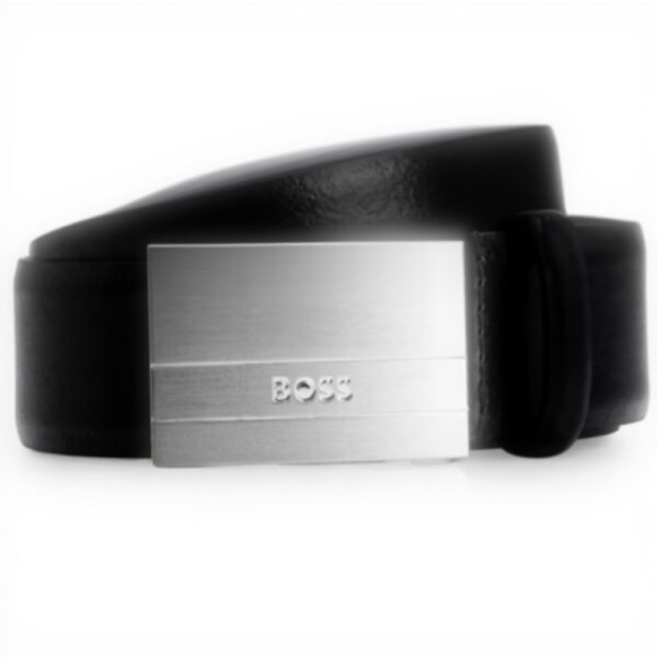 Cintura Uomo BOSS Baxton Nero Puro Piacere Alta Qualità
