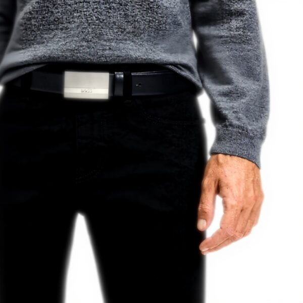 Cintura Uomo BOSS Baxton Nero Puro Piacere Alta Qualità