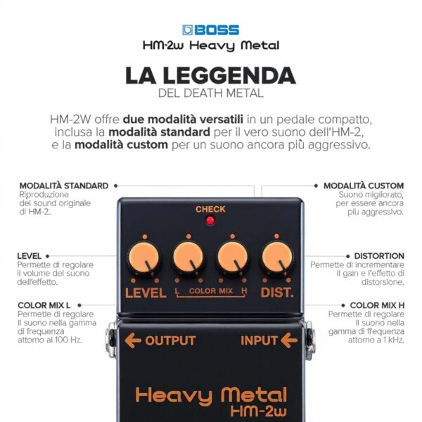 BOSS HM-2W Heavy Metal Pedale Chitarra Distorsore Waza Craft