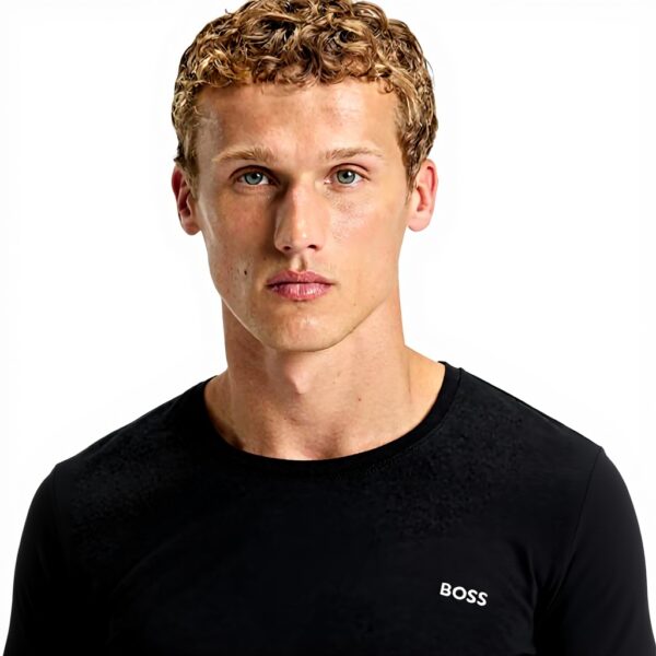 BOSS T-shirt Uomo Cotone Maglietta Maniche Lunghe Logo