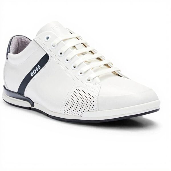 BOSS Saturn Lowp Sneaker Uomo Nero Bianco Casual Comodo