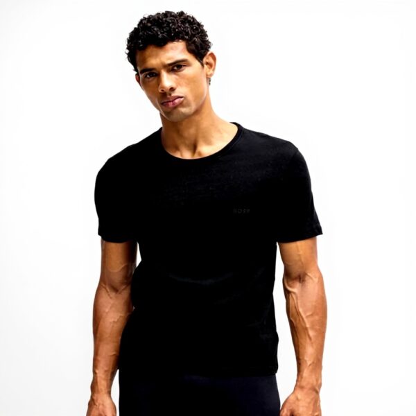 BOSS T-Shirt Uomo Nero Classico Morbido Traspirante XL