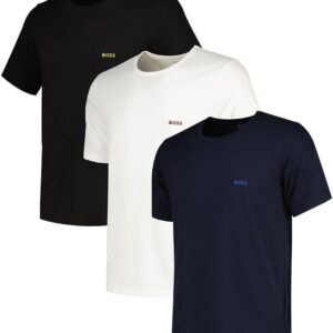 BOSS T-Shirt RN 3p Maglietta Uomo Cotone Ricamato-0