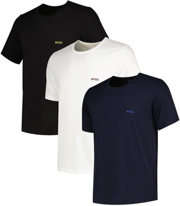 BOSS T-Shirt RN 3p Maglietta Uomo Cotone Ricamato-0