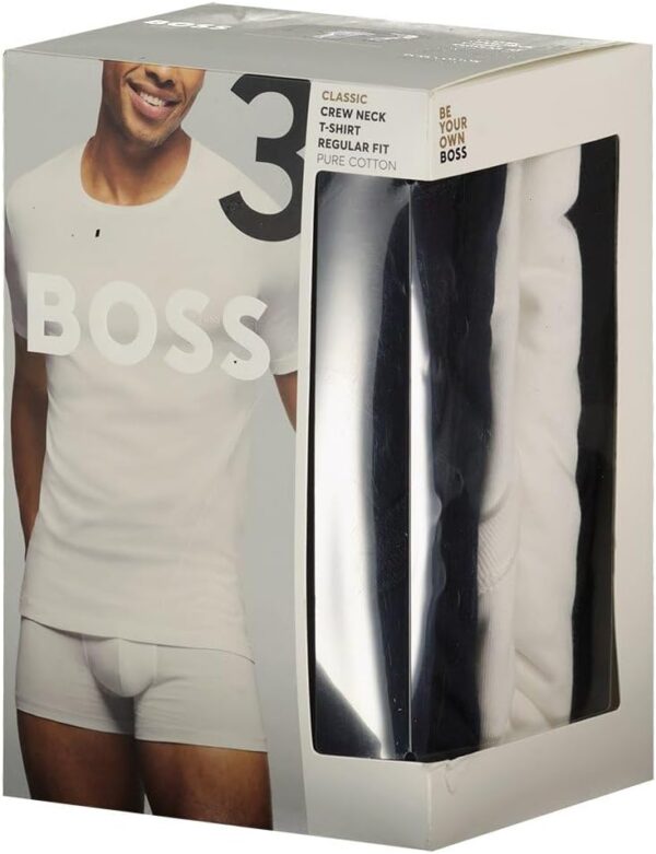 BOSS T-Shirt RN 3p Maglietta Uomo Cotone Ricamato-1