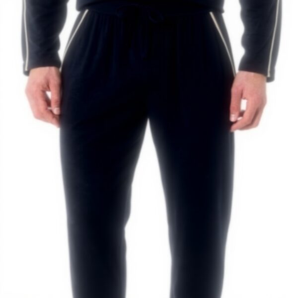 Pantaloni Pigiama Uomo Boss Cotone Elasticizzato Blu Grigio