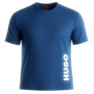 T-shirt Uomo HUGO Beach 100 Cotone Blu Medio
