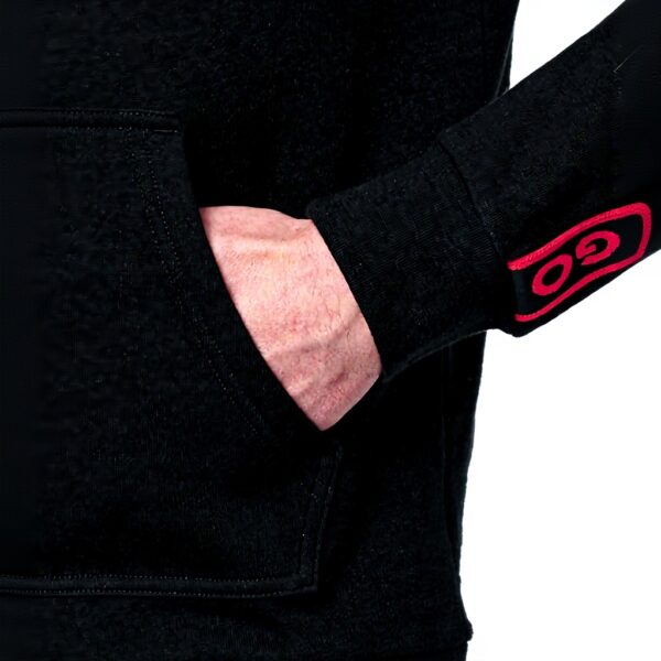 Felpa Uomo Hugo Boss Nero Logo Ricamato Cappuccio