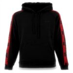 Felpa Uomo Hugo Boss Nero Logo Ricamato Cappuccio