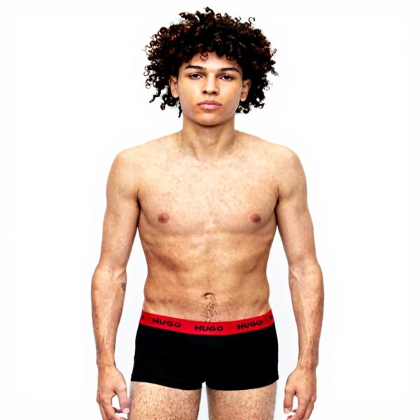 HUGO Trunk Uomo Boxer Aderenti Triplet Pack Nero