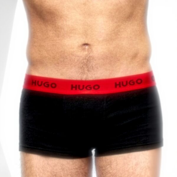 HUGO Trunk Uomo Boxer Aderenti Triplet Pack Nero