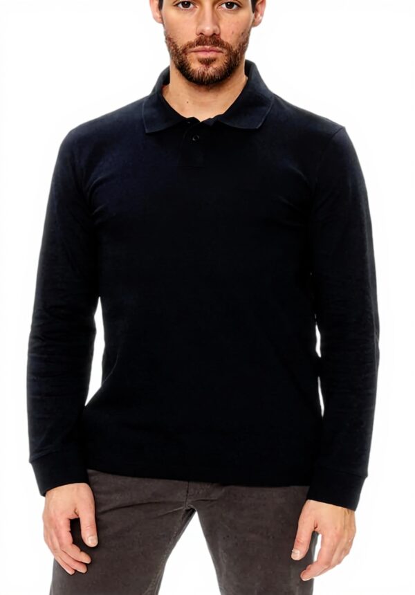 Polo BOSS Uomo Nero Misto Cotone Vestibilità Aderente