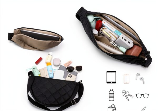 Borsa a spalla donna Micmores nylon impermeabile elegante-3