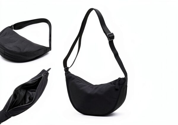 Borsa a mezzaluna BIKPRST nylon tracolla regolabile donna-2
