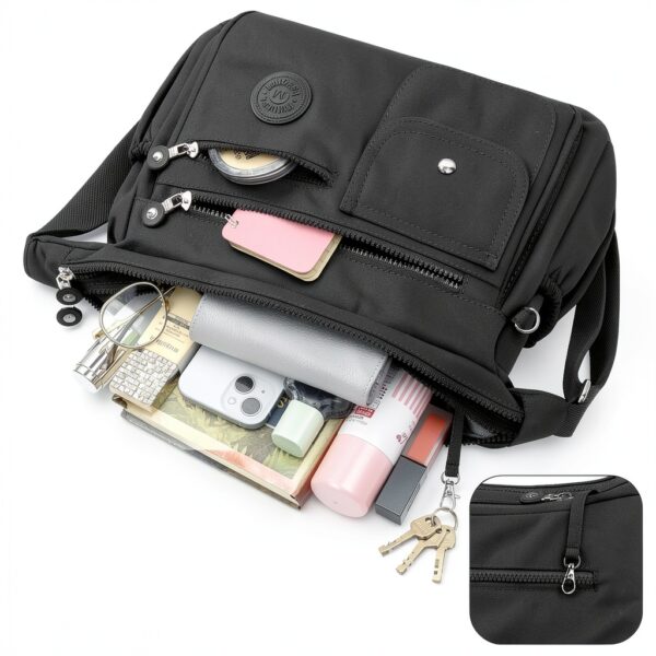 Borsa Tracolla Donna BTNEEU Nylon Leggera 11 Tasche Colori-3