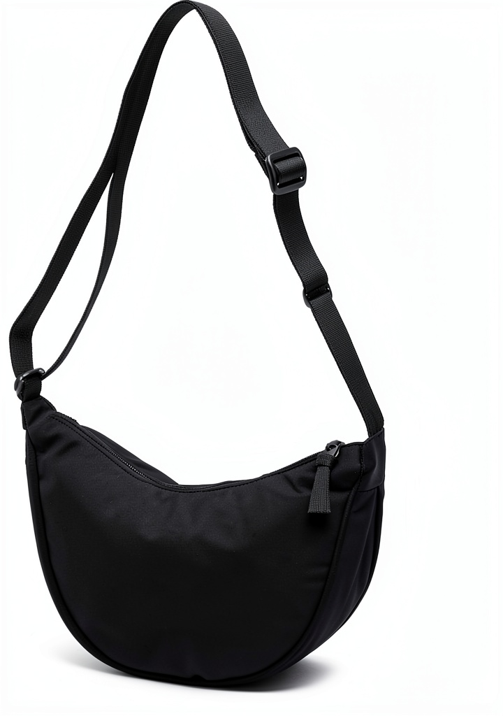 Borsa a mezzaluna BIKPRST in nylon su sfondo neutro