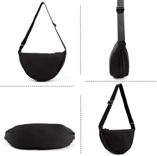 Flycppo borsa a tracolla donna nylon mezzaluna regolabile-2