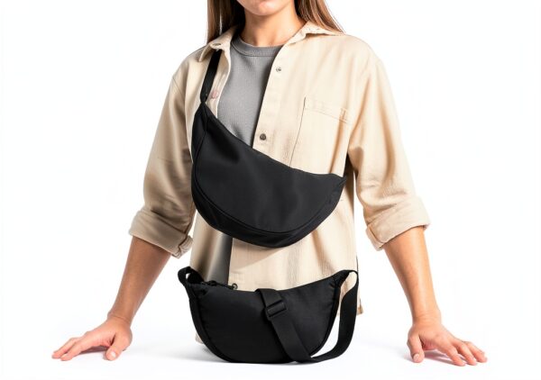 Borsa Mezzaluna Yuson Girl Nylon Donna Tracolla Regolabile-6