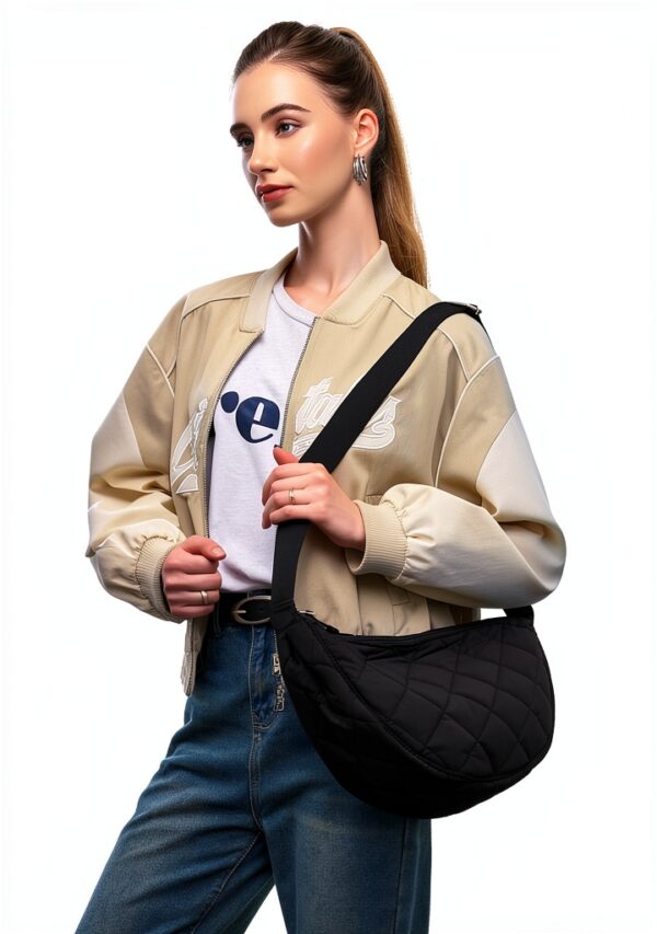 Borsa a spalla donna Micmores nylon impermeabile elegante-2
