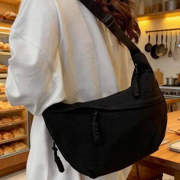 Borsa a tracolla KEQAR poliestere design mezzaluna uso-5