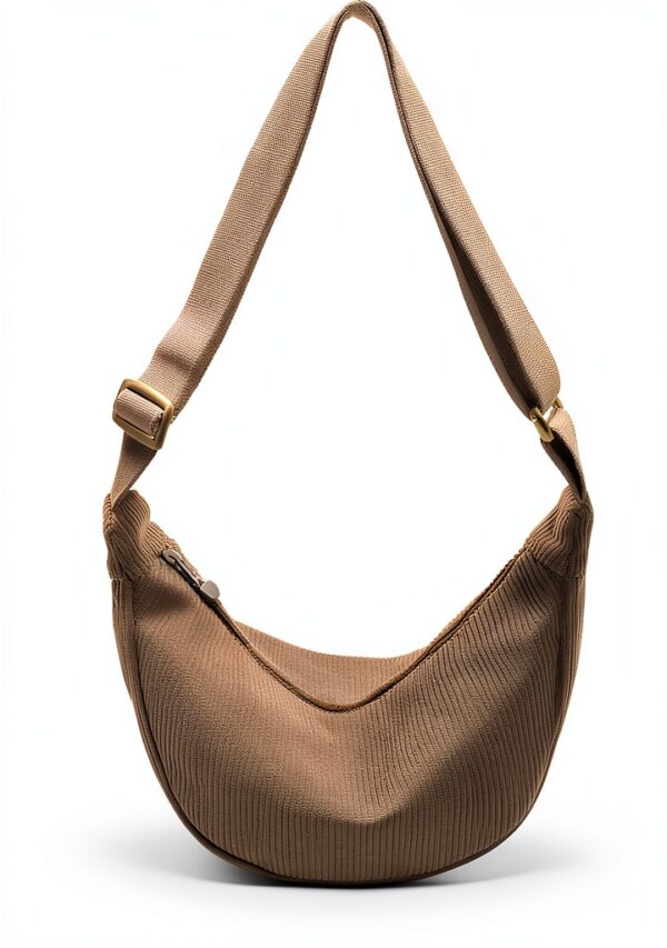 Borsa a spalla donna DKIIL NOIYB tessuto coste design-5