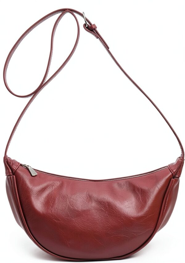 Borsa a tracolla mezzaluna ACUYE pelle PU rossa donna