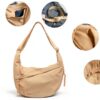 Borsa a spalla TYXHXTF beige donna mezzaluna tasche multiple-3