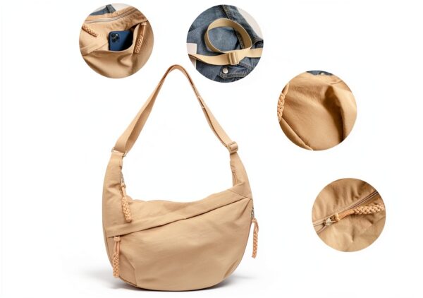 Borsa a spalla TYXHXTF beige donna mezzaluna tasche multiple-3