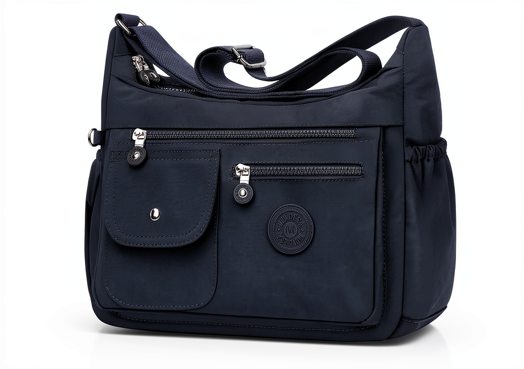 Borsa tracolla BTNEEU in uso con tablet e accessori organizzati