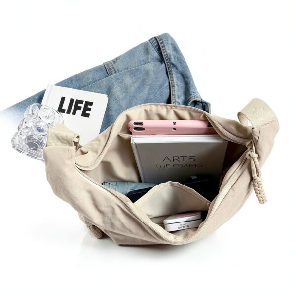 Borsa a spalla TYXHXTF beige donna mezzaluna tasche multiple-4