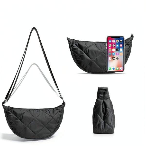 Borsa a mezzaluna GoPaw nylon tracolla regolabile donna-3