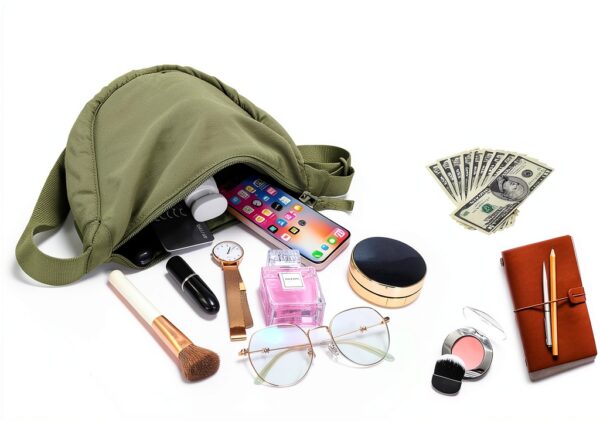 Borsa Mezzaluna Yuson Girl Nylon Tracolla Regolabile Unisex-5