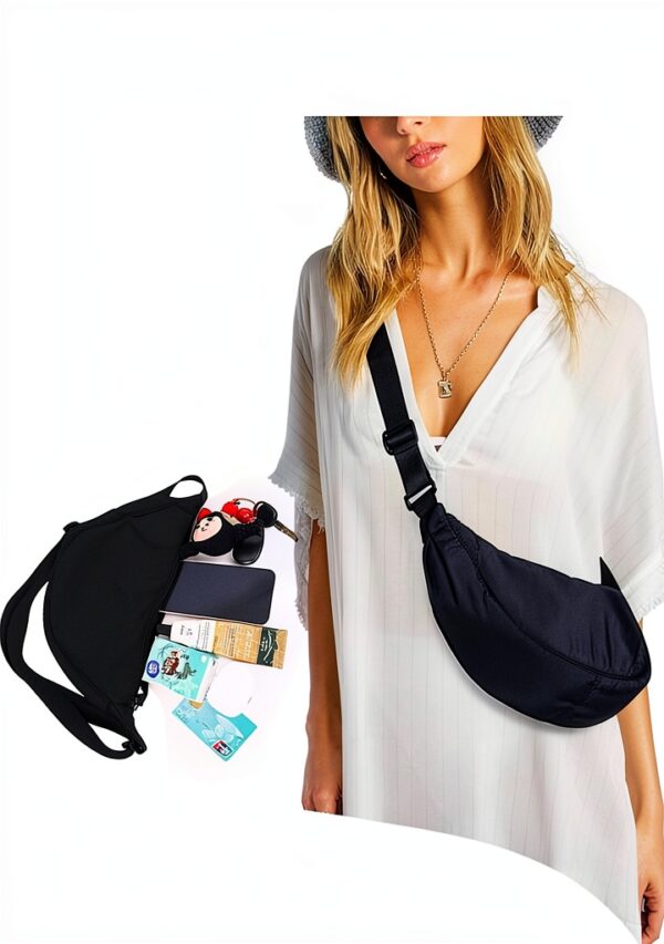 Borsa a mezzaluna BIKPRST nylon tracolla regolabile donna-1