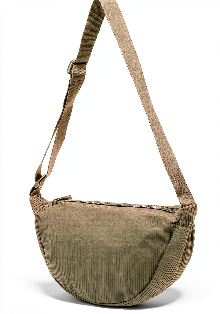 Borsa a tracolla Fjquamitix in velluto a coste colore Nero
