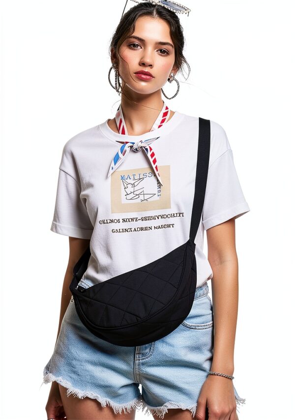 Borsa a mezzaluna GoPaw nylon tracolla regolabile donna-1