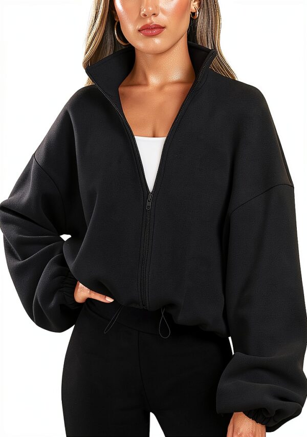 Felpa senza cappuccio EUDOLAH pile rocker collo alto zip