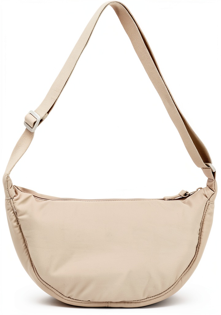 Borsa a tracolla Fecialy mezzaluna in nylon nero