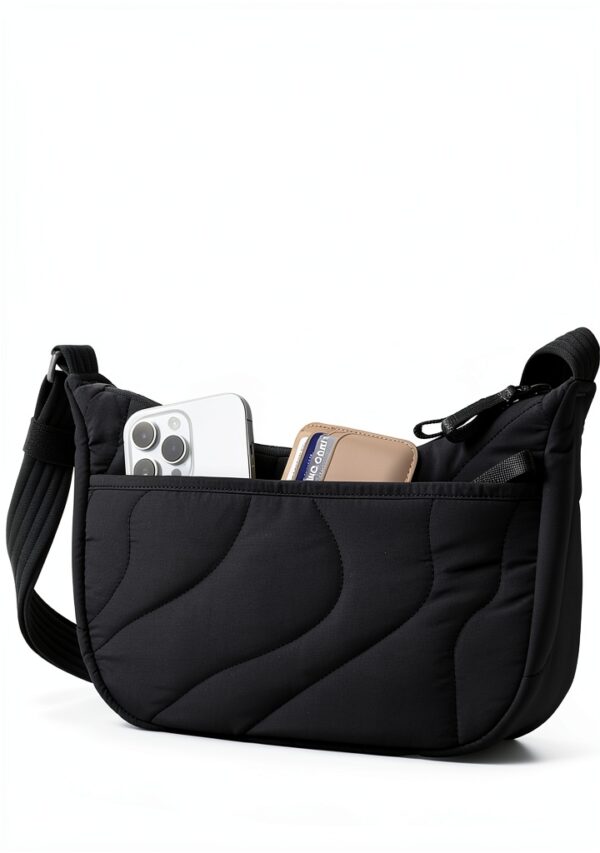 Borsa Tracolla Donna Tomtoc Puffy Verde Nero Bianco Marrone-4