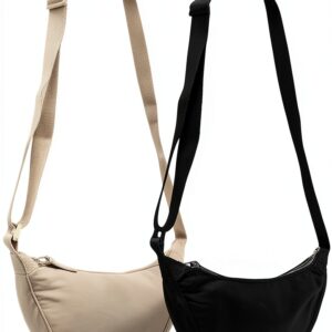 Borsa a tracolla EUPSIIU Nylon Nero Bianco Messenger Unisex-0
