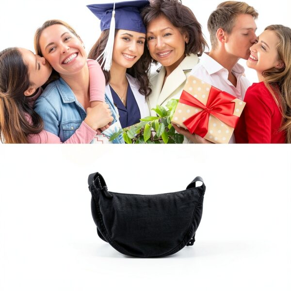 Borsa a tracolla nylon impermeabile regolabile unisex adulto-5