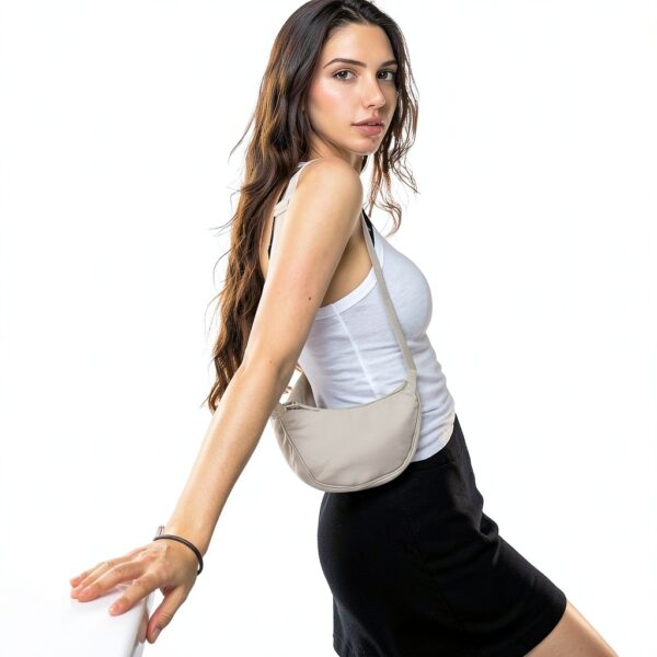 Borsa a tracolla EUPSIIU Nylon Nero Bianco Messenger Unisex-2