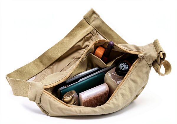 Borsa a tracolla EUPSIIU Nylon Nero Bianco Messenger Unisex-3