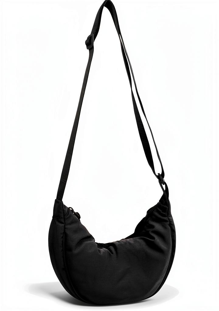 Borsa a tracolla in nylon impermeabile con design a mezzaluna