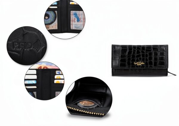 Portafogli donna Gusti Leder Nero RFID-2