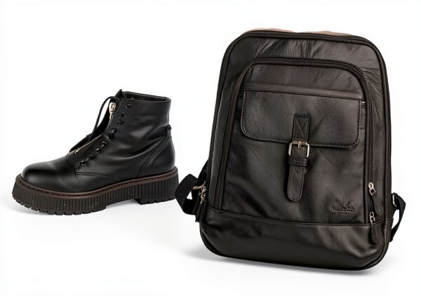 Zaino da Corriere in Pelle di Capra Unisex 32,5x40 cm Elegante-6